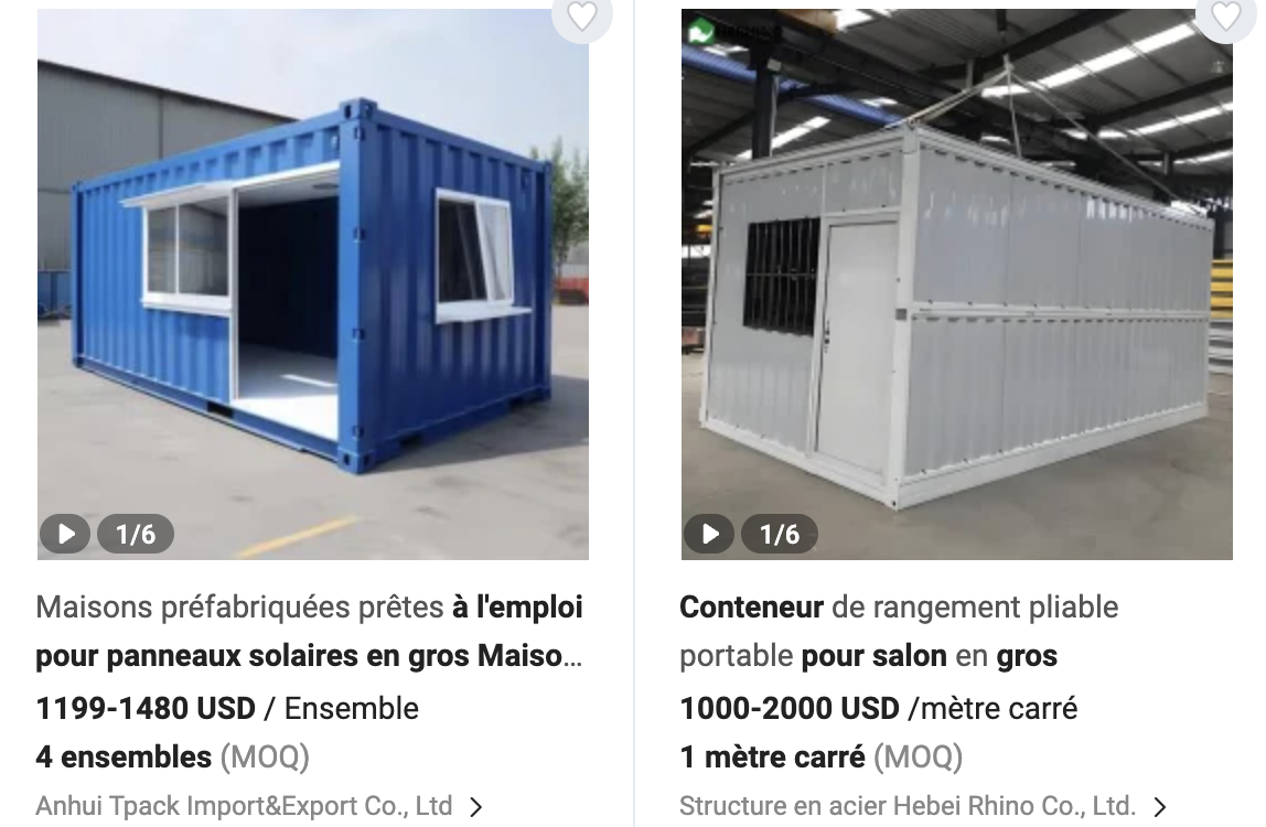 Prix ​​habituel des conteneurs de maisons pliables