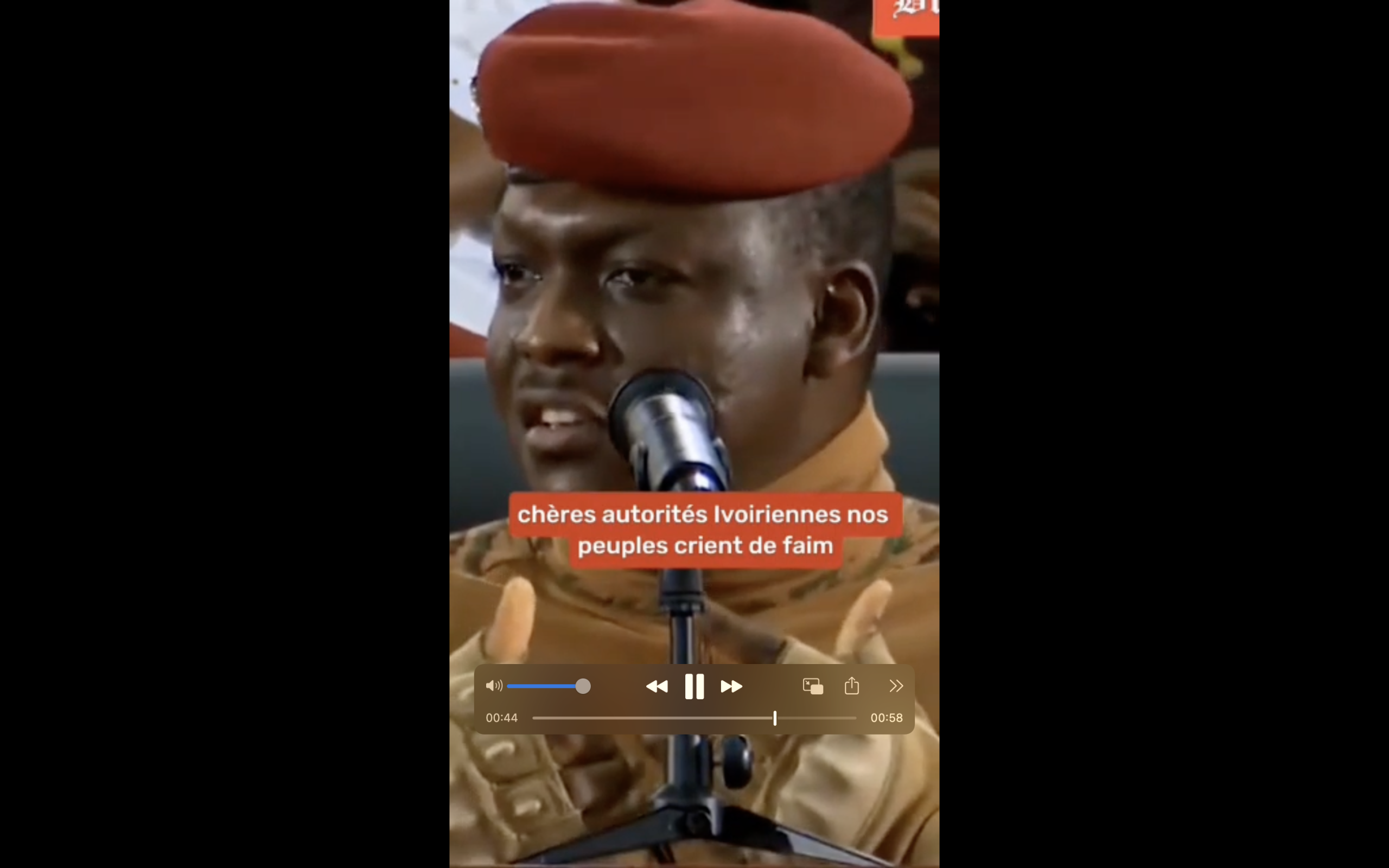 Faux, Ibrahim Traoré n'a pas pris la parole pour « sauver » la Côte d'Ivoire