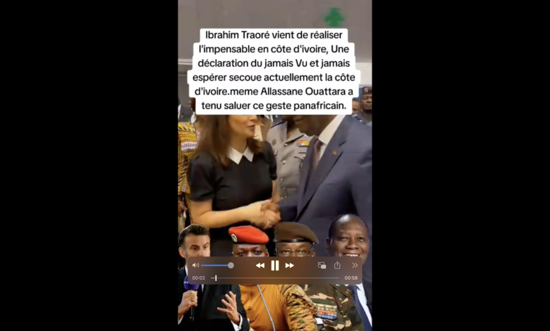 Faux, Ibrahim Traoré n'a pas pris la parole pour « sauver » la Côte d'Ivoire
